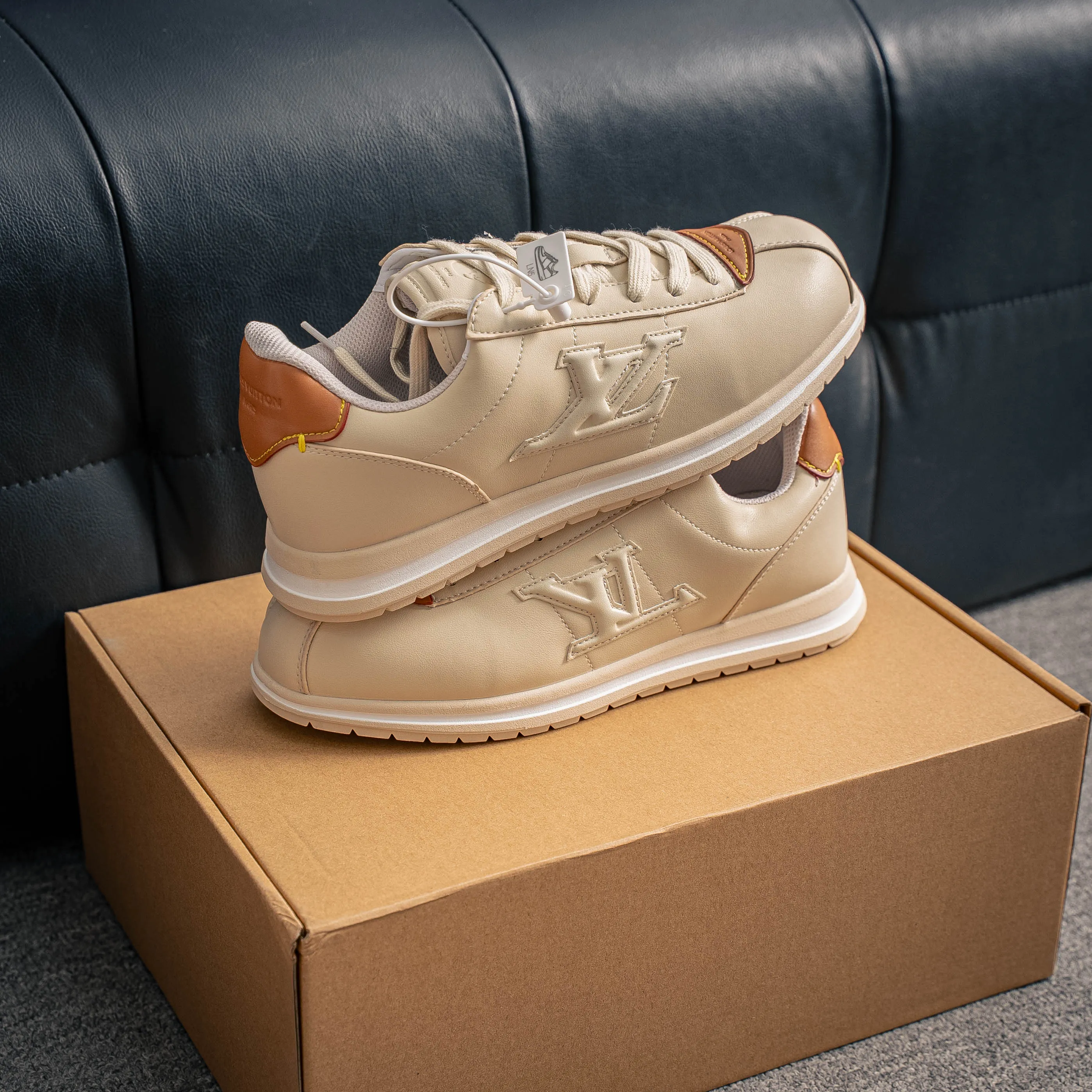 # LOUIS VUITTON x Nigo lv Buttersoft Cowhide Leather FW 25 Lace-Up Low-Top Shoes Same Style